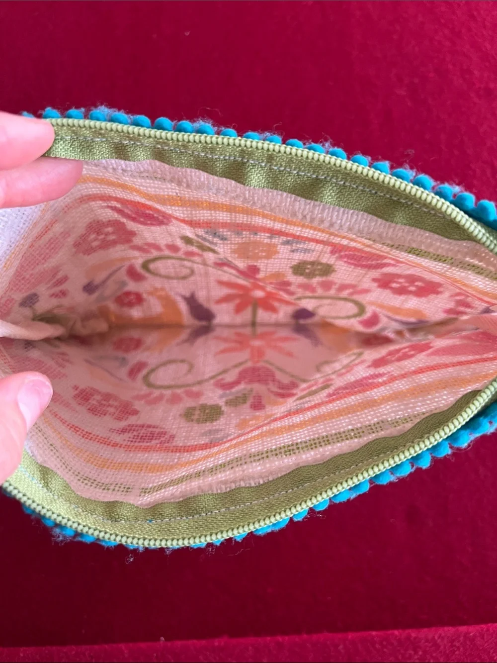 Two's Company floral embroidered design  Pouch - Multicolor